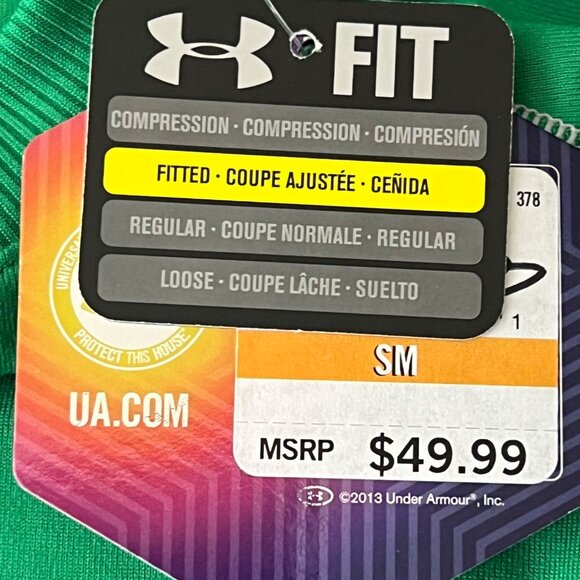 Under Armour Men ColdGear Infrared Green Long-Sleeve Fitted Shirt Size Small NWT - Picture 8 of 12